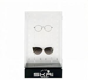 ขาตั้งแว่นตาอะคริลิกใสทันสมัยสำหรับจัดแสดงในร้านบูติก ชุดแท่นโชว์อะคริลิกแบบมินิมอล ชั้นวางกระจกใสสำหรับร้านค้าปลีก - Product Image 3