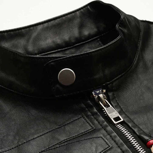 Chaquetas de cuero personalizadas para hombre Fabricante al por mayor Stitchmode Chaqueta de cuero para hombre estilo botón frontal de alta calidad - Product Image 5