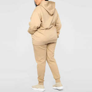 Haute qualité survêtement femmes coton polaire Polyester lourd confortable 400 GSM surdimensionné survêtement femmes - Product Image 3