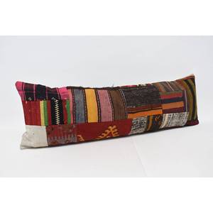 Multicolor Wool Kilim <b>18x18</b> Inch Decorative Accent Pillow Woven with Vintage Fluffy Leaves Pattern 16x48 Inch Patchwork Cushion - Product Image 3