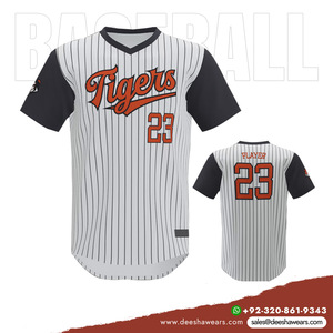 Deesha Wears Camiseta de Béisbol con Cuello en V, Impresión Personalizada, Transpirable, de Secado Rápido, 100% Poliéster, Ropa Deportiva Cómoda y Duradera para Equipos - Product Image 6