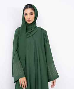 Abaya islamique modeste simple de luxe faite à la main 2026 Dentelle 3D Texturée Perles brodées Robe musulmane ouverte pour femmes Ensembles 2 pièces - Product Image 6