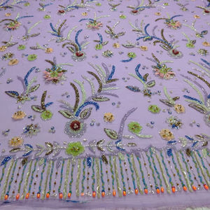 Tela de Red Bordada a Mano con Cuentas, Ecológica y de Lujo, Estilo Cruzado, Tejido de Punto para Uso en Accesorios - Product Image 1