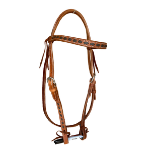 Bridon de cheval occidental de haute qualité en cuir véritable avec rembourrage doux et cuir coloré pour l'équitation au meilleur prix - Product Image 1