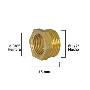 Riduttore esagonale lucidato 1/2" maschio x 3/8" femmina - Product Image 1