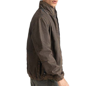 Polyester Insulated <b>Denim</b> Puffer <b>Jacket</b> for Outdoor Activities <b>with</b> Packable Design and High Collar for Wind and Cold Protection - Product Image 6