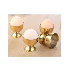 ถ้วยไข่ทองเหลืองพร้อมถาดถ้วยไข่ทำจากทองเหลืองถ้วยไข่ออกแบบลายดอกไม้งานตามสั่ง - Product Image 2