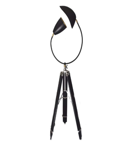 Antique Brass Aluminum 40W 2700K Soft Warm White <b>Uplighter</b> <b>Floor</b> Lamp Luxury Wood Shade Handmade Decorative Lighting Home Office - Product Image 1