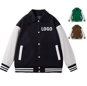 Sports Manufacture Chenille Embroidery Varsity Jacket Men Winter Vintage Blank Leather Sleeve Customizable Baseball Jacket - Product Image 5