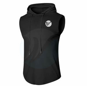 New Arrival Spring Cotton Blended <b>Sleeveless</b> Gym <b>Hoodies</b> for <b>Men</b>-Breathable & Quick Dry - Product Image 1
