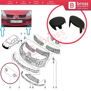 BSP603 Front Bumper Fog Lamp <b>Plug</b> <b>Light</b> Hole Cover Cap Left and Right For Clio MK2 II BB CB Symbol Thalia MK1 I LB 1998-2016 770 - Product Image 5