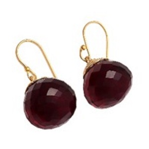 มาใหม่โกเมนควอตซ์พลอย925เงินสเตอร์ลิงลูกแพร์รูปร่างต่างหู - Product Image 1