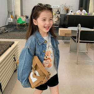 CONTIKIDS FJC173 Unisex Long-Sleeved Washed Denim Jacket With Solid Pattern <b>Girls</b> <b>Clothing</b> <b>Set</b> - Product Image 3