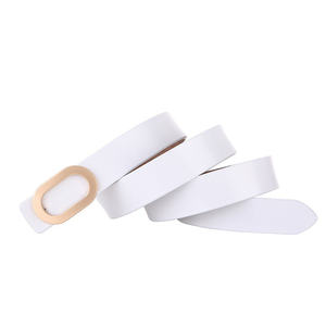 Cinturones de Cuero de Moda para Mujer, Cinturones de Cuero Genuino con Hebillas Lisas, Cinturón de Jeans de Cuero Genuino de Fábrica - Product Image 2