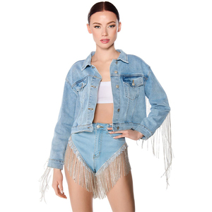 Chaqueta vaquera lavada con ácido personalizada OEM para hombre Sudadera con capucha teñida de algodón de gran tamaño vintage desteñida al sol - Product Image 1