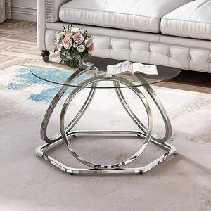 Mesa de centro de metal resistente y duradera con base fuerte y mesa espaciosa para guardar libros y bebidas - Product Image 4