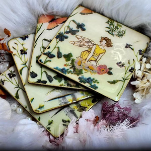 Sous-verres de thé de luxe en résine et bois, ensemble de sous-verres à joint fabriqués à la main avec finition brillante lisse, sous-verres en pierre fonctionnels - Product Image 1