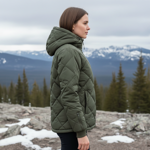 Chaqueta Acolchada Ligera de Nailon para Mujer, Diseño Nuevo de Moda, Color Verde Oliva, Ropa de Abrigo de Invierno, Bordado 3D - Product Image 3