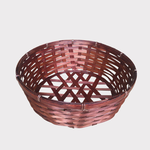 Cestas de almacenamiento de bambú reciclado redondas hechas en fábrica de artesanías de Vietnam para regalo de Navidad y bandejas de mimbre para uso en la cocina - Product Image 1