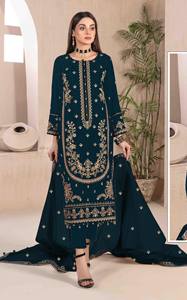 Colección de trajes pakistaníes, Georgette pesada con bordado, ropa india y pakistaní - Product Image 2