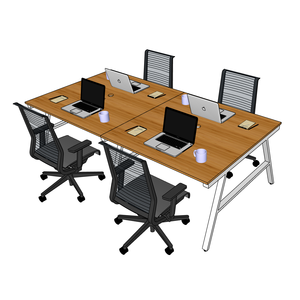 ABamboo 4-Piece Cluster <b>Workstation</b> 240x120cm Contemporary Luxury L-Shape Office Furniture Melamine Wood Eco-Friendly Durable - Product Image 1