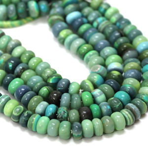 Cuentas de ópalo de color verde pino, forma redonda lisa, 7-10 mm, cuentas de ópalo verde, calidad AAA - Product Image 4