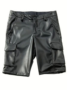 กางเกงขาสั้นกีฬาลำลองหนังแท้สำหรับผู้ชายมีลายตาข่ายระบายอากาศได้ดีแห้งเร็วและติดกระดุม - Product Image 6