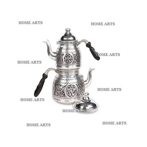 Bouilloire en aluminium couleur argent avec poignée en bois, lot de 2, tailles différentes, forme ronde, bouilloire à eau pour vente chaude - Product Image 3