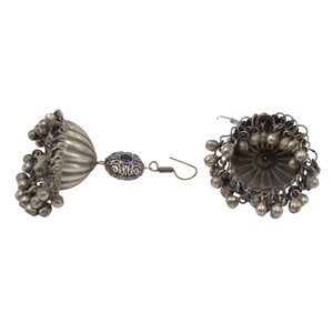 Fancy Stud Style <b>Jhumka</b> <b>Silver</b> Look Alike Earring Jewelry for Women and Girls at Wholesale Price in India - Product Image 4