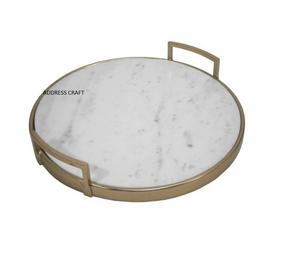 Design unique incrustation d'os et résine forme ronde couleur verte et blanche Design floral plateau de service table décorer outil de cuisine utilisé - Product Image 6