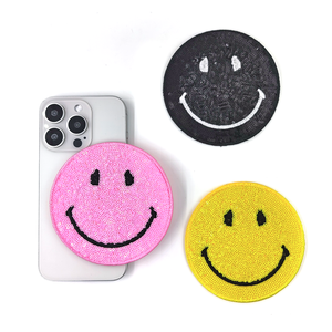 3D Plastic PVC Canvas Sequin Round Hat <b>Sew</b> on Patch Glitter Embroidery <b>Badge</b> for Home Textiles & Bags - Product Image 6