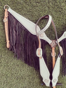 Western Tack <b>Set</b> Headstall Breast Collar Genuine Leather Lightweight <b>Beaded</b> Seasonal Horse Ridding Equipment - Product Image 4