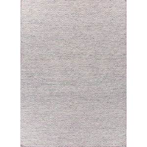 Alfombras Abrash ADWV-13047 de Tejido Plano con Patrón Geométrico en Lana y Viscosa, Color Rosa y Morado, para Uso Doméstico - Product Image 1