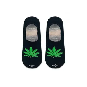 Calcetines de Ballet Negros Mariana con Diseño de Hojas y Silicona Antideslizante para Uso Diario - Product Image 1