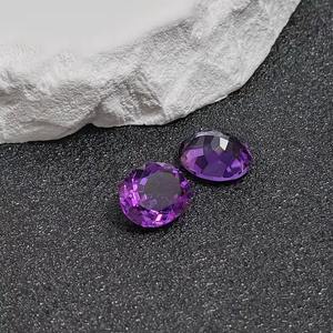 Piedra preciosa suelta de amatista púrpura natural 9x11mm forma de huevo de corte ovalado para la fabricación de joyas - Product Image 4