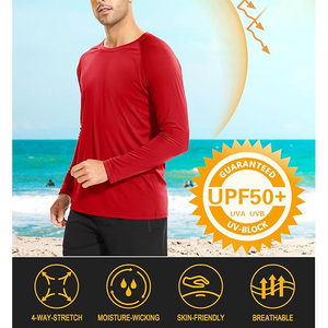 T-shirt à manches longues pour hommes de la meilleure qualité pour les entraînements de gymnastique et la course à pied Haut athlétique en microfibre à col rond - Product Image 2