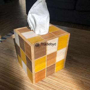 Boîte à mouchoirs en bois de luxe, motif floral gravé, design élégant, support de table pour maisons et bureaux, disponible en différentes formes - Product Image 2