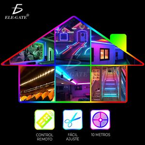 Striscia LED RGB 5050 Bluetooth da 10M con Controllo APP, Luci Musicali, PCB Nero Tagliabile, Connettività USB, Certificazione ETL - Product Image 6