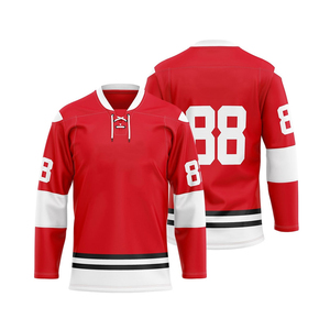 Camiseta y pantalones cortos de hockey sobre hielo personalizados OEM con sublimación totalmente personalizada Uniforme de hockey sobre hielo personalizado Premium para hombres - Product Image 4