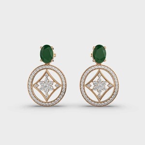 Luxury Rose <b>Gold</b> Geometric <b>Dangle</b> <b>Earrings</b> for Women Cubic Zirconia Circle Drop <b>Earrings</b> Elegant Bridal Fashion Jewelry Gift - Product Image 4