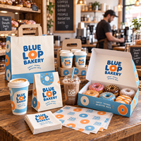 AT PACK Fournitures de boulangerie personnalisées avec des boîtes à beignets, des sacs en papier, des gobelets à café, du papier d'emballage et des emballages à emporter pour les cafés