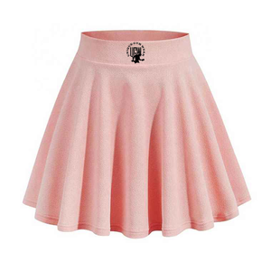 กระโปรงมินิสั้นทรงพลีทเอวธรรมชาติคุณภาพสูงแบบ OEM สำหรับผู้หญิง ตกแต่งด้วยหนังแท้/ผ้าเดนิมและลูกไม้ - Product Image 4