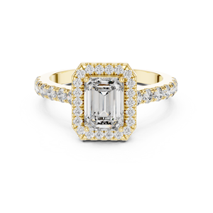 Anillo Personalizado con Diamante Cultivado en Laboratorio de 2.25CT, Corte Esmeralda, Oro Amarillo de 14K, Certificado IGI, Rodio, para Boda o Compromiso, Grabado Gratuito - Product Image 1