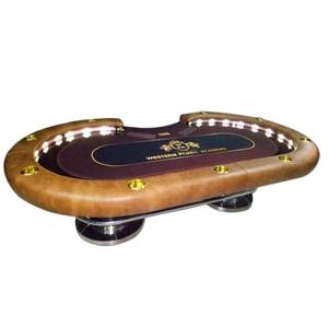 Table de poker multi-jeux pliable en bois à motif rond de luxe moderne avec logo personnalisé Meilleure qualité personnalisable Vente en casino - Product Image 1