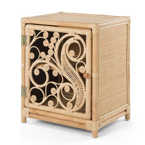 Artistic <b>sideboard</b> <b>narrow</b> rattan nightstand mid-century natural cabinet for bedroom decorations - Product Image 5