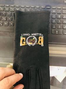 Gants noirs maçonniques brodés personnalisés LINNO MARTYR Design Fraternel Regalia Apparel - Product Image 2