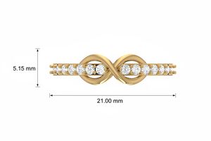 Elegante Anillo de Oro con Nudo Infinito y Diamantes para Bodas, Aniversarios, Citas Románticas y Uso Diario - Product Image 2