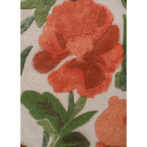 Alfombras de Lana y Viscosa Nebulora Ivory Hechas a Mano con Patrones Florales y a Rayas para Sala de Estar y Pasillo - TOD-45011 - Product Image 3