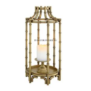 Rústico Vintage Art Designer Premium Quality Metal Chapado en oro y vidrio transparente Hecho Colgando Portavelas Linternas DE LA India - Product Image 3