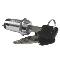 Serrure de distributeur automatique de sécurité de premier ordre, en alliage de zinc de 19 mm, finition plaquée zinc, entraxe de 38 mm, clé plate, 2 clés, fonction de verrouillage ABA